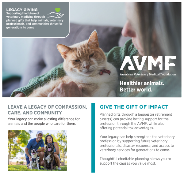 LEGACY GIVING Supporting the future of veterinary medicine through planned gifts that help animals, veterinary professionals, and communities thrive for generations to come